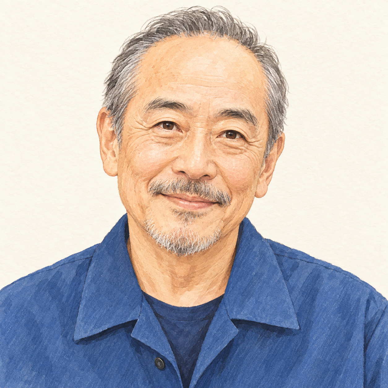 螢雪次朗さんを描いた当サイト制作の似顔絵