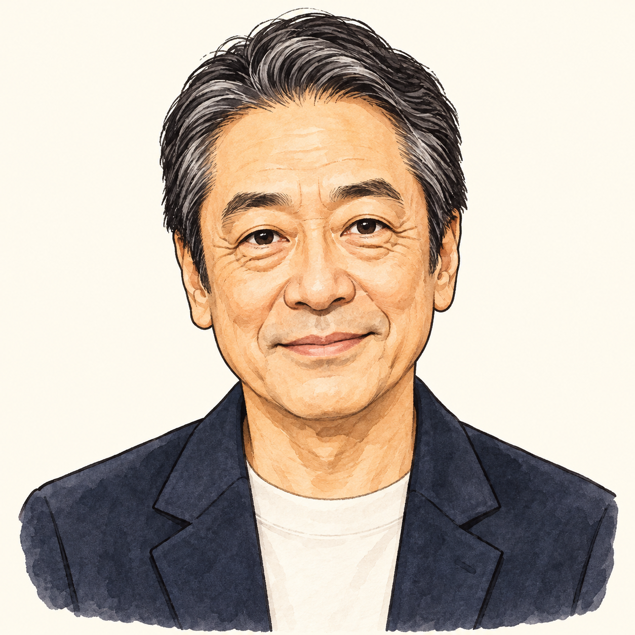 金田明夫さんを描いた当サイト制作の似顔絵