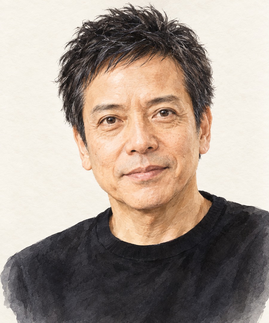 勝村政信さんを描いた当サイト制作の似顔絵