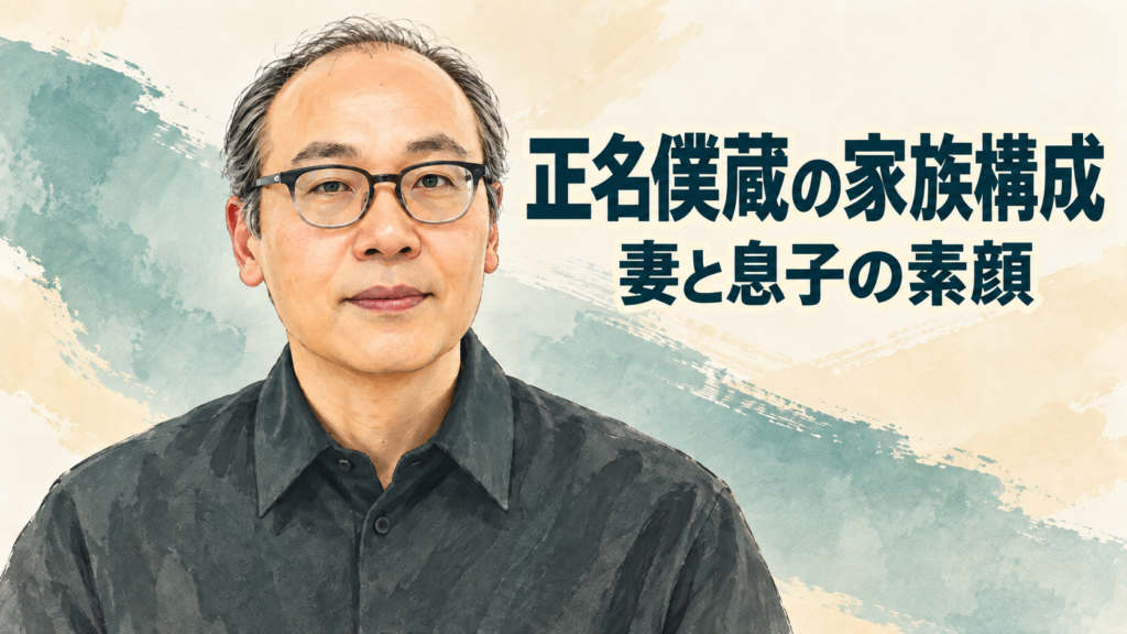 正名僕蔵さんのイラストと正名僕蔵の家族構成 妻と息子の素顔の文字