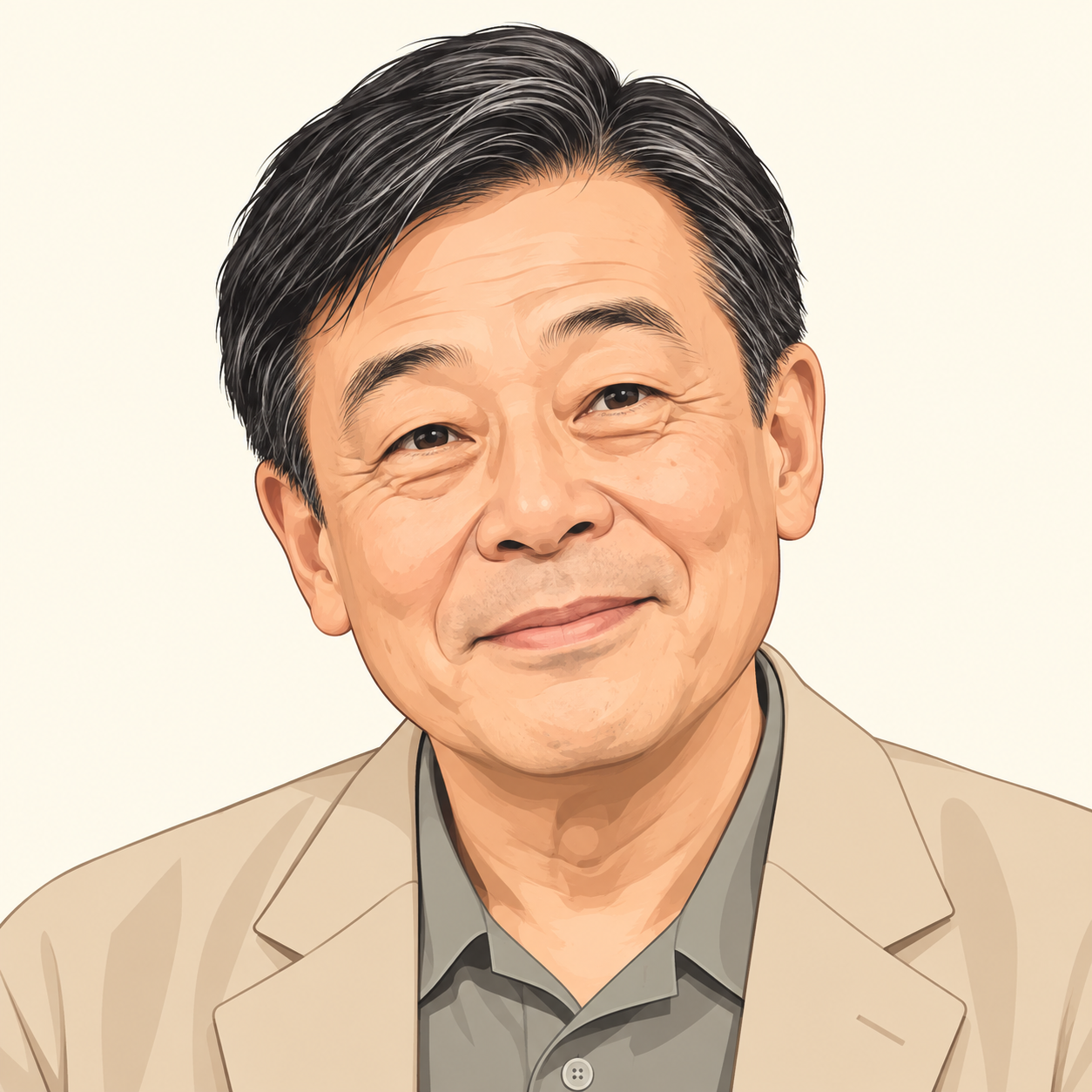 光石研さんを描いた当サイト制作の似顔絵