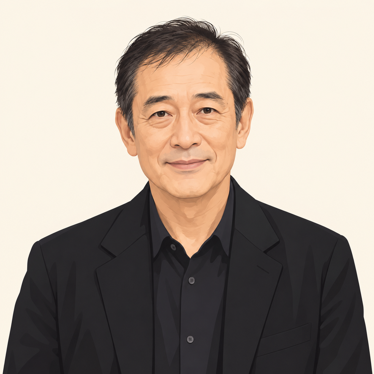 菅原大吉さんを描いた当サイト制作の似顔絵