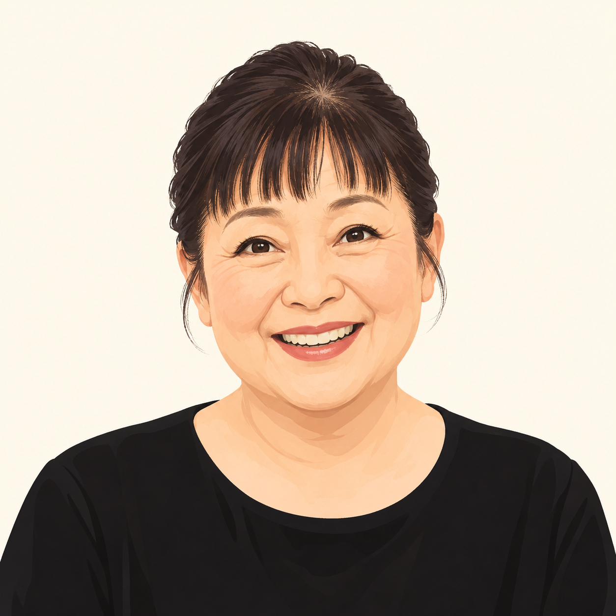 竹内都子さんを描いた当サイト制作の似顔絵